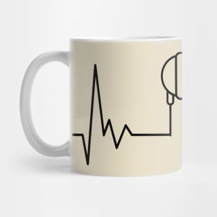 Heartbeat design with headphones Mug